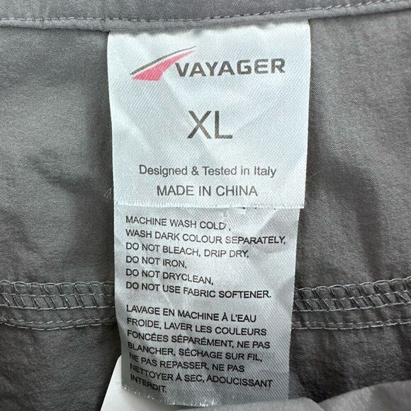 VOYAGER Shorts Mens XL Grey Travel Tech Cargo Nylon Comfort Stretch Hiking Short - Picture 5 of 9